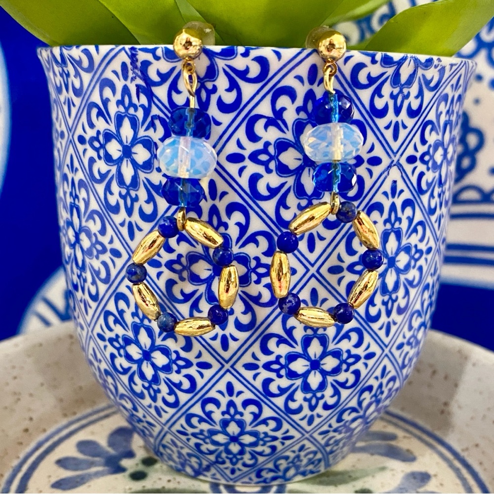 Handmade Blue Stone Earrings